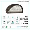 LED Football Full cut-off 5700K Wall Pack AC120-277V