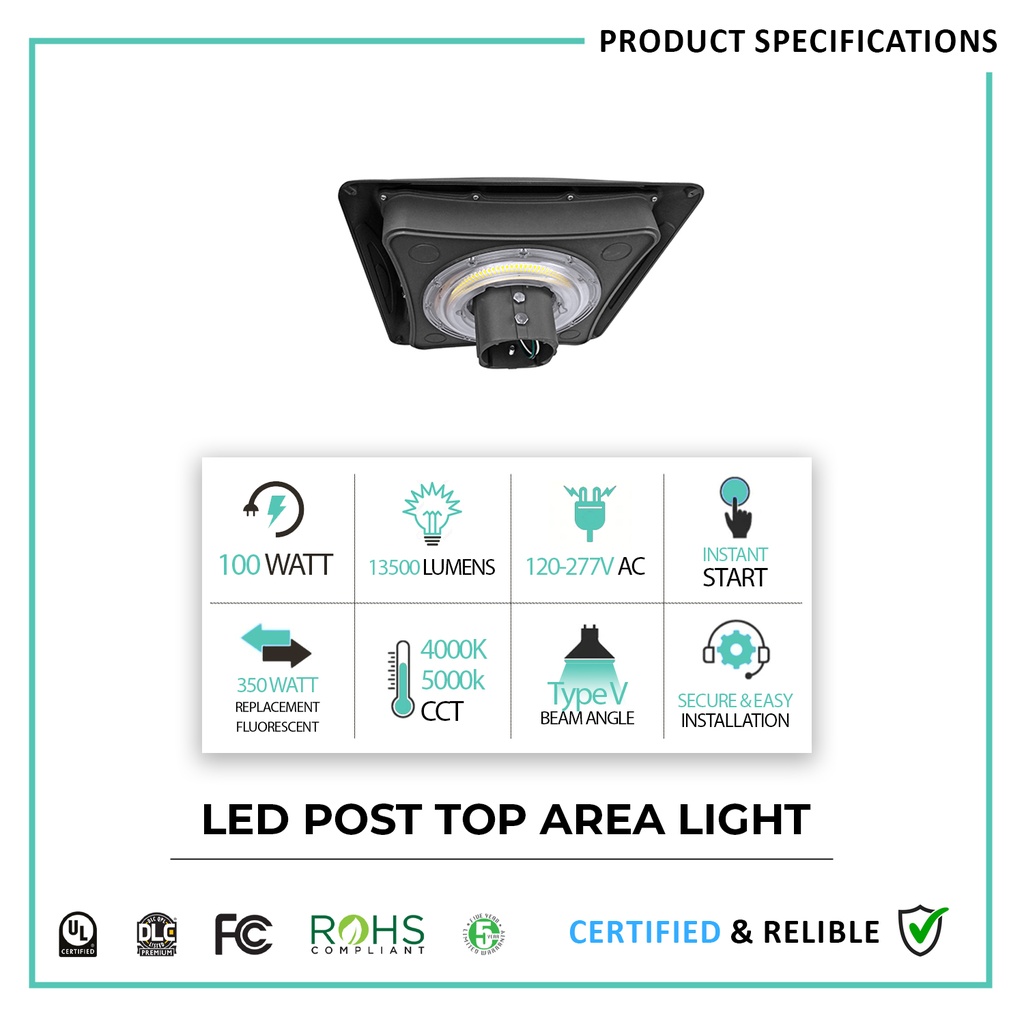 LED Post Top Area Light 120-277V