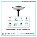 LED Round Post Top Light  AC120-277V(I2 Design)